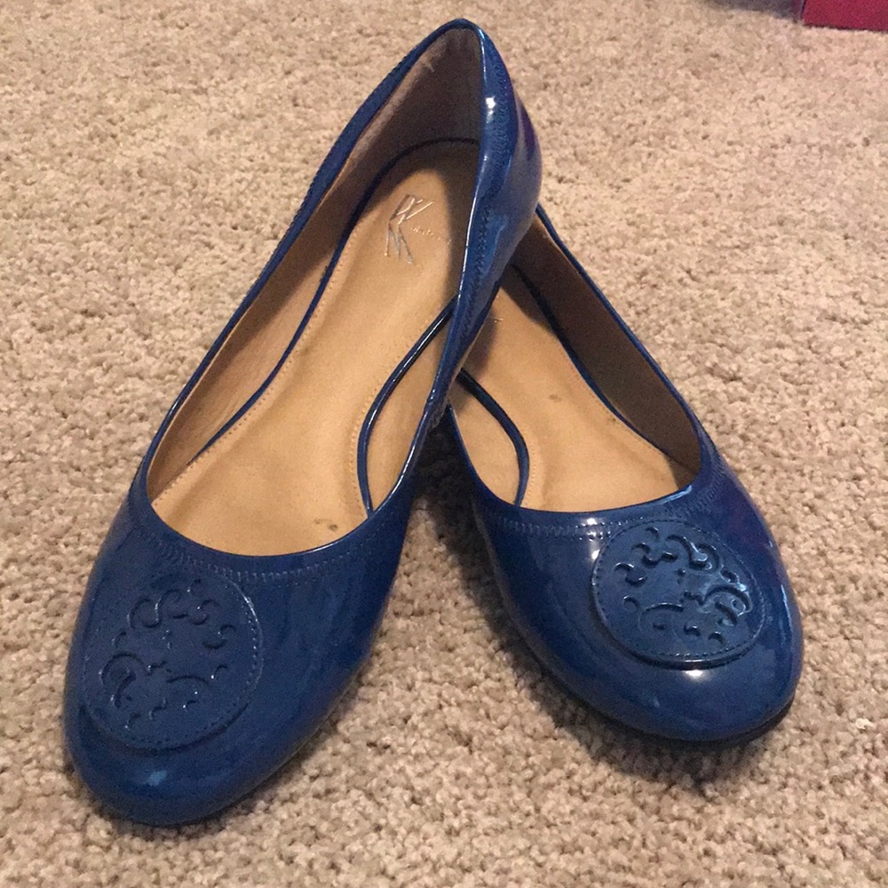 White Mountain Blue Patent Slip Ons